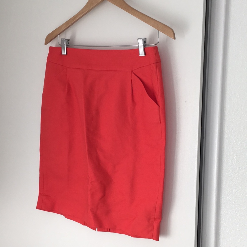 J.Crew orange pencil skirt